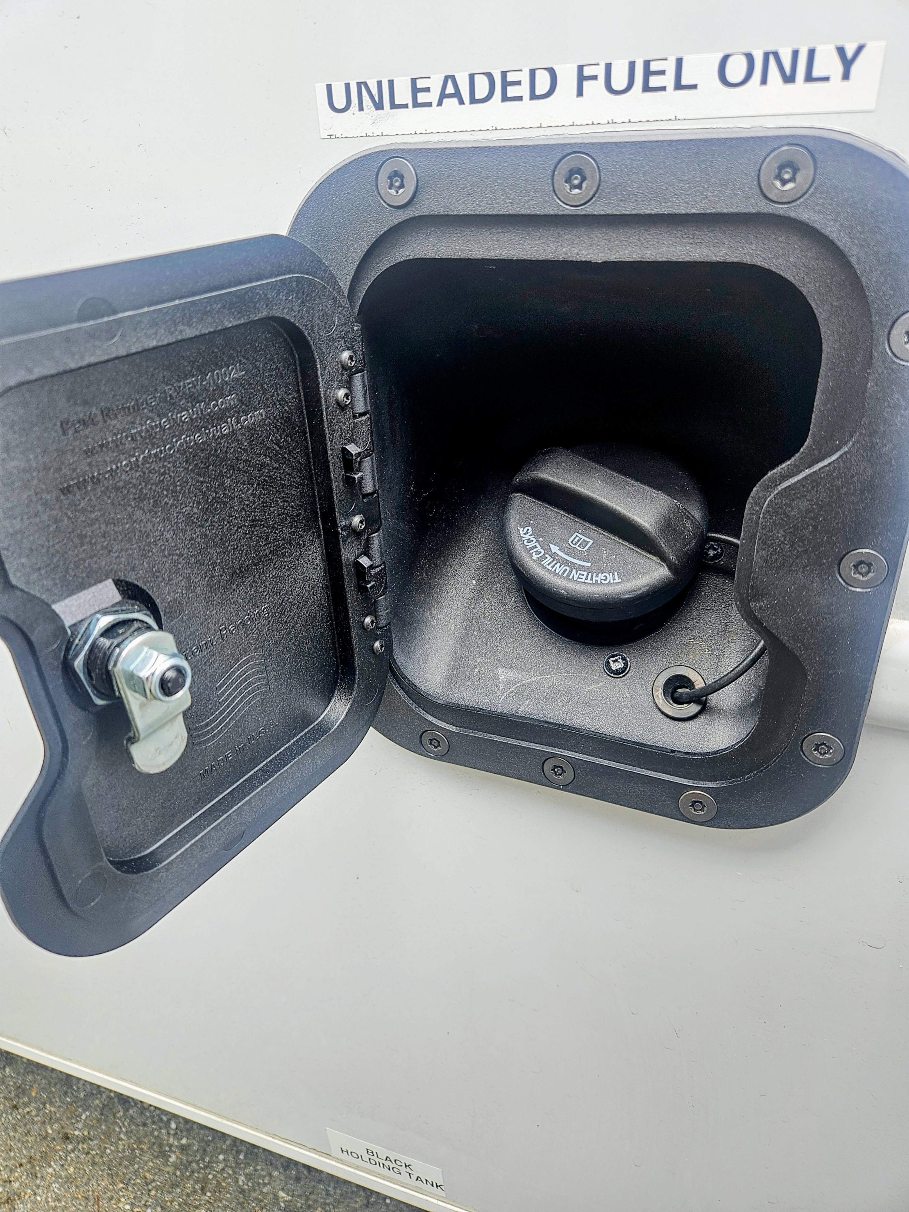 The RV Fuel Vault installed on a 2026 Entegra Coach Odyssey 24B